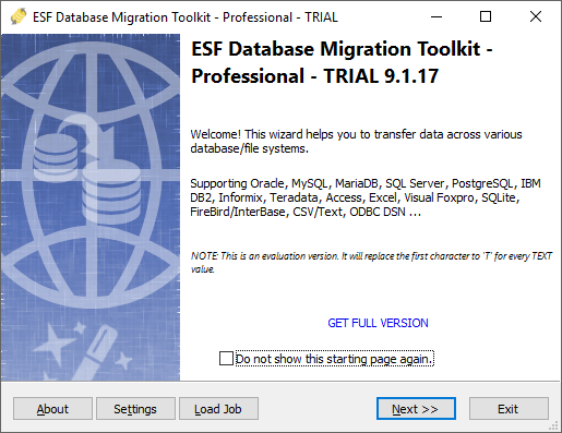 Transfer data between various databases